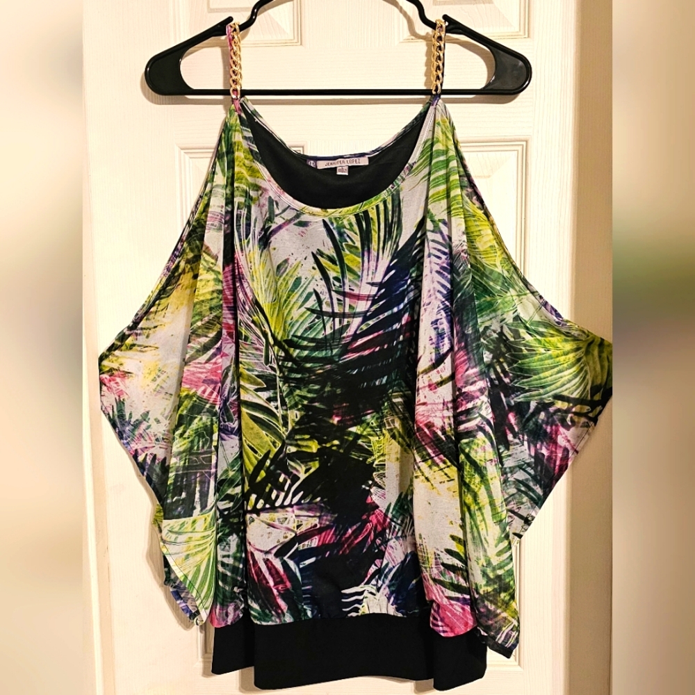 Jennifer Lopez open shoulder blouse